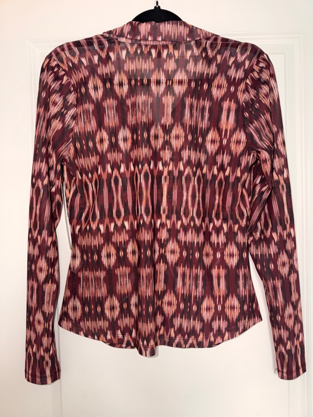Liverpool Women’s Long Sleeve Mesh Print Button Front Blouse Top size Small - Picture 4 of 8